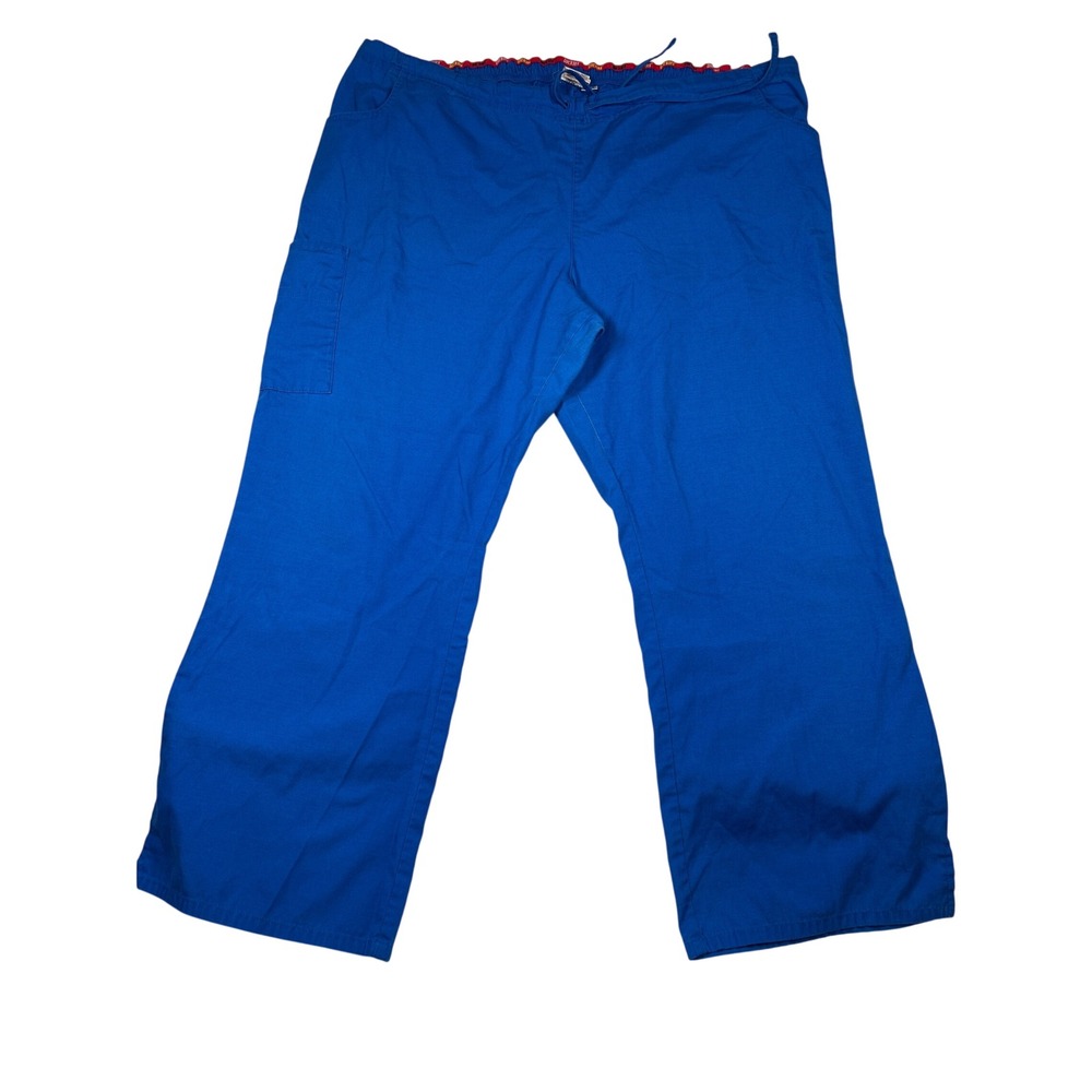 Dickies Royal Blue Scrub Pants Womens 2XL Petite Drawstring Cargo Pocket 86206P